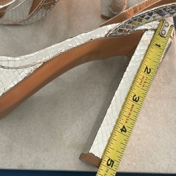 ASOS DESIGN heels Nutshell platform barely there heels silver snake size 9 - Picture 11 of 12